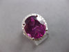 EXTRA LARGE 11.15CT DIAMOND & AAA RHODOLITE 18KT WHITE GOLD OVAL ENGAGEMENT RING