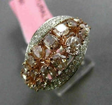 ESTATE LARGE 3.08CT DIAMOND 18KT WHITE & ROSE GOLD WAVE WEDDING ANNIVERSARY RING