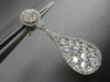 ESTATE LARGE 2.88CT DIAMOND 18K WHITE GOLD 3D CLUSTER TEAR DROP HANGING EARRINGS