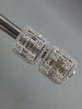 LARGE 2.45CT DIAMOND 18KT WHITE GOLD 3D ROUND & BAGUETTE INVISIBLE STUD EARRINGS