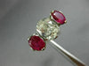 ANTIQUE 3.51CT OLD MINE DIAMOND & AAA RUBY PLATINUM THREE STONE ENGAGEMENT RING