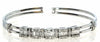 1.09CT DIAMOND 18K WHITE GOLD ROUND & BAGUETTE MULTI SQUARE CUFF BANGLE BRACELET