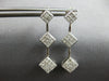1.0CT DIAMOND 14KT WHITE GOLD CLASSIC PRINCESS INVISIBLE SQUARE HANGING EARRINGS