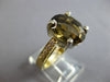 4.62CT DIAMOND & AAA SMOKY TOPAZ 18KT 2 TONE GOLD OVAL & ROUND LOVE RING #28200