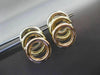 ESTATE LARGE 14K WHITE YELLOW & ROSE GOLD CIRCLE OF LIFE HANGING EARRINGS #22755