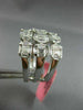 ESTATE LARGE 2.01CT DIAMOND 18KT WHITE GOLD 3D MULTI ROW SQUARE ANNIVERSARY RING