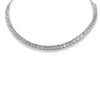 10.17CT DIAMOND 18KT WHITE GOLD ROUND & BAGUETTE ETERNITY CUFF TENNIS NECKLACE