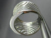 ESTATE LARGE 1.21CT DIAMOND 14K WHITE GOLD 3D MULTI WAVE SEMI ETERNITY LOVE RING