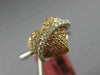 ESTATE .59CT WHITE & PINK DIAMOND 18K WHITE & ROSE GOLD 3D PUFF HEART  LOVE RING