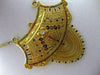 ANTIQUE OLD MINE DIAMOND 22KT YELLOW GOLD ENAMEL FILIGREE HANGING NECKLACE #2122