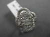 ESTATE LARGE 1.08CT DIAMOND 18KT WHITE GOLD 3D CLUSTER FLORAL FUN COCKTAIL RING