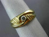 ESTATE .12CT DIAMOND 14K YELLOW GOLD SOLITAIRE MULTI WAVE MENS GYPSY RING #11663