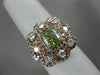 GIA LARGE 2.7CT MULTI COLOR DIAMOND 18K WHITE & ROSE GOLD FLOWER ENGAGEMENT RING