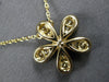 ESTATE LARGE .54CT DIAMOND 14KT YELLOW GOLD 3D CLASSIC FLOWER LOVE NECKLACE