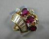 ANTIQUE WIDE 1.33CT DIAMOND & AAA RUBY 14KT YELLOW GOLD MULTI SHAPE RING #22051