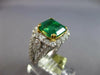 LARGE 5.0CT DIAMOND & AAA COLUMBIAN EMERALD 14KT 2 TONE GOLD 3D ENGAGEMENT RING