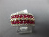 LARGE 2.04CT DIAMOND & AAA RUBY 14K WHITE & ROSE GOLD MULTI ROW ANNIVERSARY RING