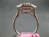 LARGE GIA 1.82CT WHITE & PINK DIAMOND 18K WHITE & ROSE GOLD HALO ENGAGEMENT RING