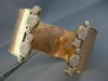 ESTATE WIDE 1.75CT DIAMOND 14KT ROSE GOLD OPEN FILIGREE HAMMERED BANGLE BRACELET