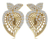 ESTATE .96CT DIAMOND 14KT YELLOW GOLD 3D STRAWBERRY HEART ROMANTIC STUD EARRINGS