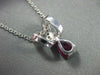 ANTIQUE 1.11CT DIAMOND & RUBY 14K WHITE GOLD PEAR SHAPE PENDANT STUNNING! #18421
