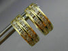 ESTATE 1.0CT DIAMOND 2 ROW HUGGIE 14KT YELLOW GOLD EARRINGS BEAUTIFUL!! #5246
