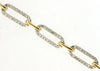 ESTATE .52CT DIAMOND 14KT 2 TONE GOLD 3D CLASSIC OVAL LINK TENNIS BRACELET