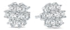 ESTATE 1.0CT DIAMOND 14KT WHITE GOLD 3D CLASSIC FLOWER STUD EARRINGS