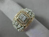 ESTATE LARGE 1.80CT DIAMOND 14KT 2 TONE GOLD CLUSTER DOUBLE HALO ENGAGEMENT RING