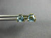 ESTATE .90CT AAA AQUAMARINE 14KT YELLOW GOLD 3D TRILLION STUD EARRINGS #25206