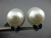 LARGE .92CT DIAMOND AAA SAPPHIRE & SOUTH SEA PEARL 18KT WHITE GOLD 3D EARRINGS