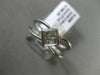 ESTATE WIDE .27CT PRINCESS CUT DIAMOND 14K WHITE GOLD 3D 4 STONE FRIENDSHIP RING