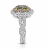 EXTRA LARGE 4.12CT WHITE PINK & FANCY ORANGE DIAMOND 18KT TRI COLOR GOLD RING