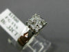 .32CT ROUND & BAGUETTE DIAMOND 14KT WHITE GOLD SQUARE FRIENDSHIP LOVE RING #1573