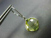 5.40CT AAA LEMON QUARTZ 14K WHITE GOLD CUSHION BEZEL LEVER BACK HANGING EARRINGS