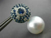 LARGE 5.84CT DIAMOND AAA SAPPHIRE & SOUTH SEA PEARL 18KT WHITE GOLD 3D EARRINGS