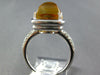 ESTATE LARGE 6.53CT DIAMOND & AAA CITRINE 14K WHITE GOLD SQUARE PYRAMID FUN RING