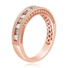 .49CT WHITE & CHOCOLATE FANCY DIAMOND 18KT ROSE GOLD SEMI ETERNITY FILIGREE RING