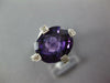 LARGE 5.90CT DIAMOND & AAA AMETHYST 14KT WHITE GOLD OVAL FRIENDSHIP PROMISE RING