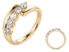 .40CT DIAMOND 14K YELLOW GOLD CLASSIC 5 STONE SHARED PRONG CRISS CROSS LOVE RING