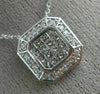ESTATE LARGE .68CT DIAMOND 14KT WHITE GOLD 3D OCTAGON INVISIBLE PENDANT #21627