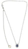 .68CT DIAMOND & AAA SAPPHIRE 18K WHITE GOLD 3D OVAL & ROUND DOUBLE HALO NECKLACE