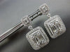 LARGE 3.41CT DIAMOND 18KT WHITE GOLD ROUND & BAGUETTE DOUBLE HALO STUD EARRINGS