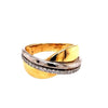 ESTATE .25CT DIAMOND 18K 2 TONE GOLD CLASSIC 2 ROW CRISS CROSS INFINITY FUN RING