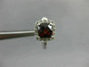 ESTATE 2.10CT DIAMOND & GARNET 14K WHITE GOLD HALO HEART LEVERBACK STUD EARRINGS