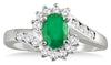 .79CT DIAMOND & AAA EMERALD 14KT WHITE GOLD OVAL & ROUND DOUBLE SWIRL LOVE RING