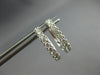 ESTATE .84CT DIAMOND 14KT WHITE GOLD CLASSIC ROUND OVAL HUGGIE HANGING EARRINGS