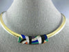 ASCH GROSSBARDT .16CT DIAMOND & AAA MULTI GEM 14KT TWO TONE GOLD NECKLACE #25979