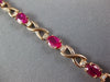 LONG 4.92CT DIAMOND & AAA RUBY 14K ROSE GOLD OVAL & ROUND X LOVE TENNIS BRACELET