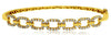 ESTATE .85CT DIAMOND 14KT YELLOW GOLD 3D CLASSIC MULTI LINK CUFF BANGLE BRACELET